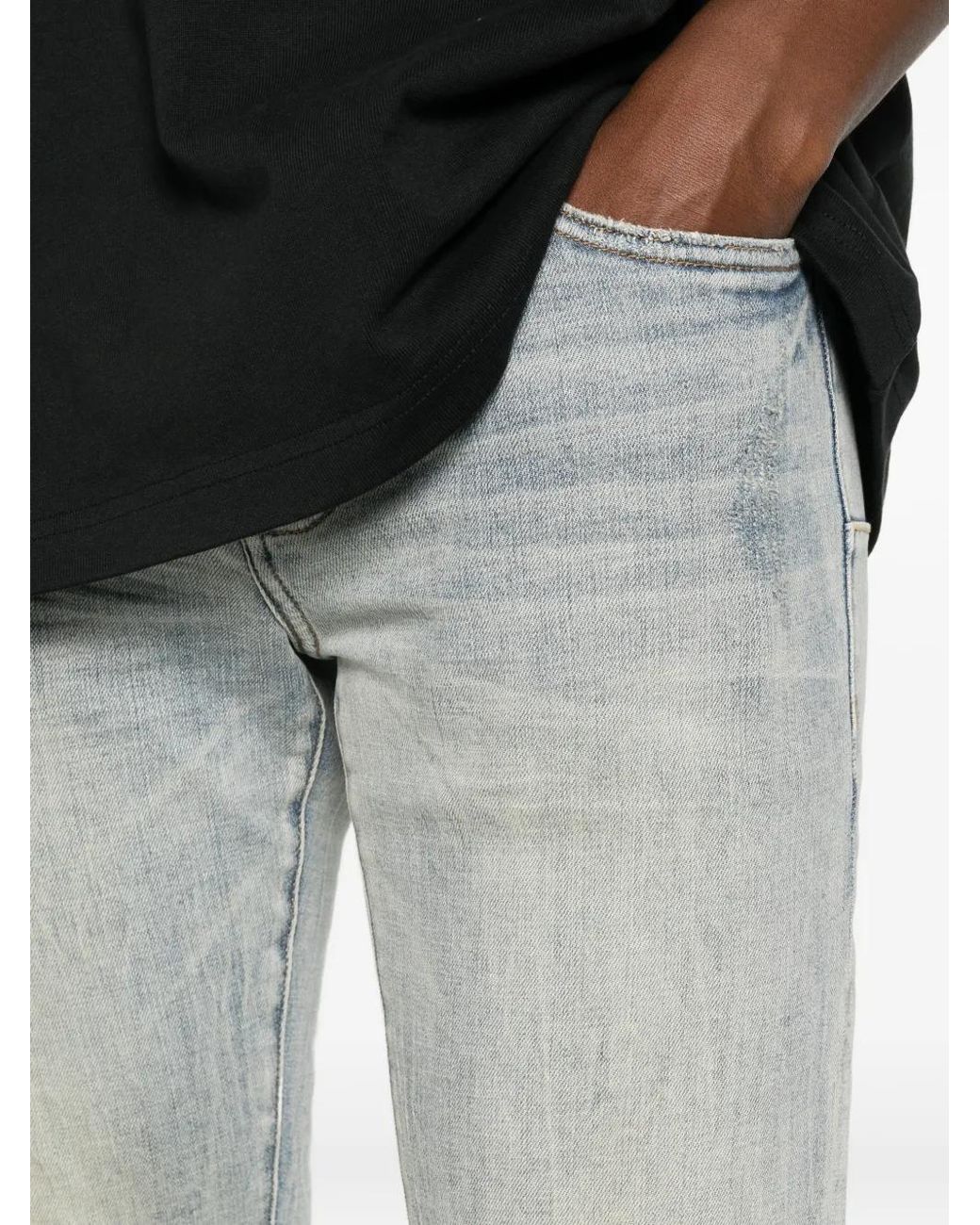 Purple Brand Gray Faded Slim-Fit Jeans for men