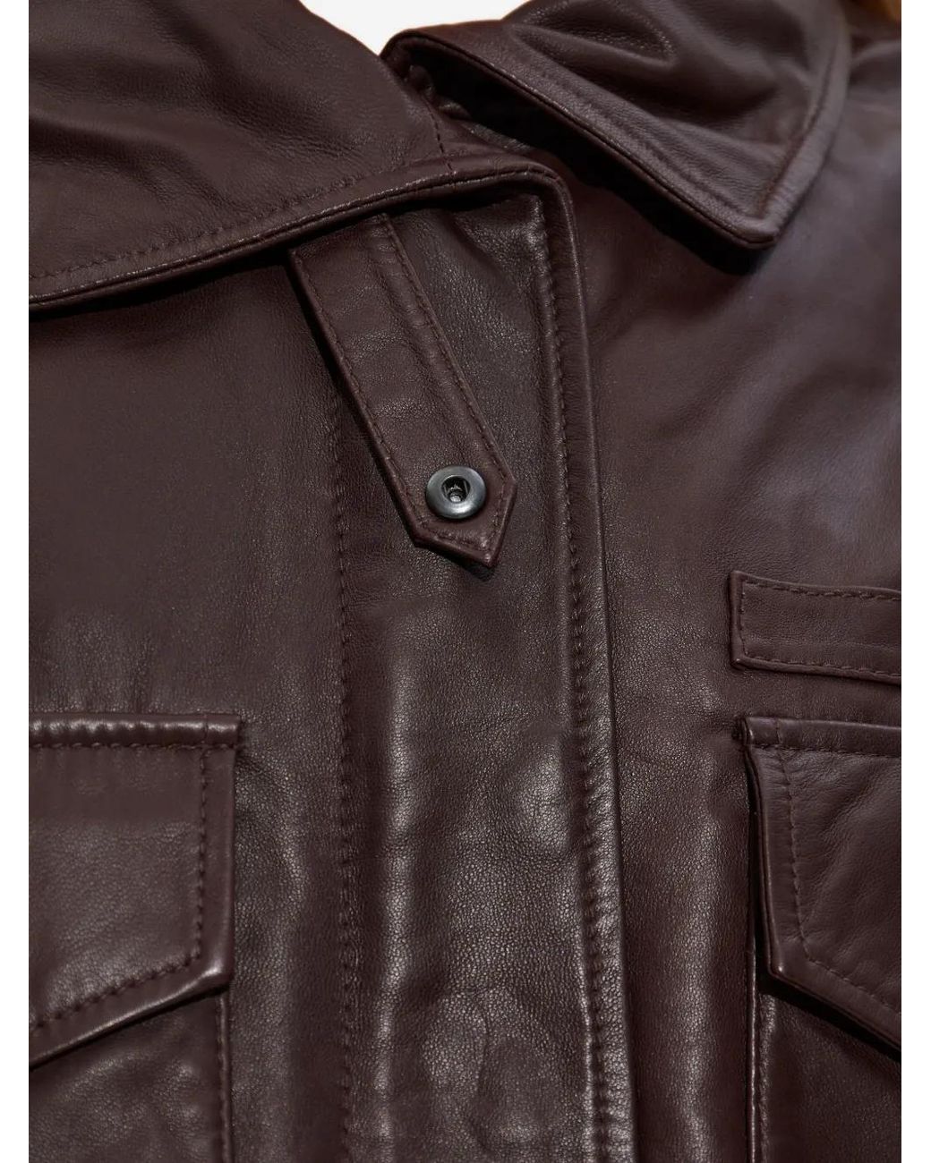 AllSaints Brown Clay Leather Jacket