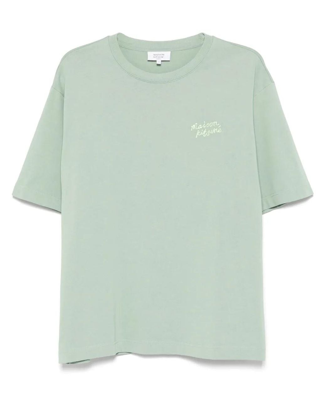 Maison Kitsuné Green Logo-Embroidered T-Shirt for men