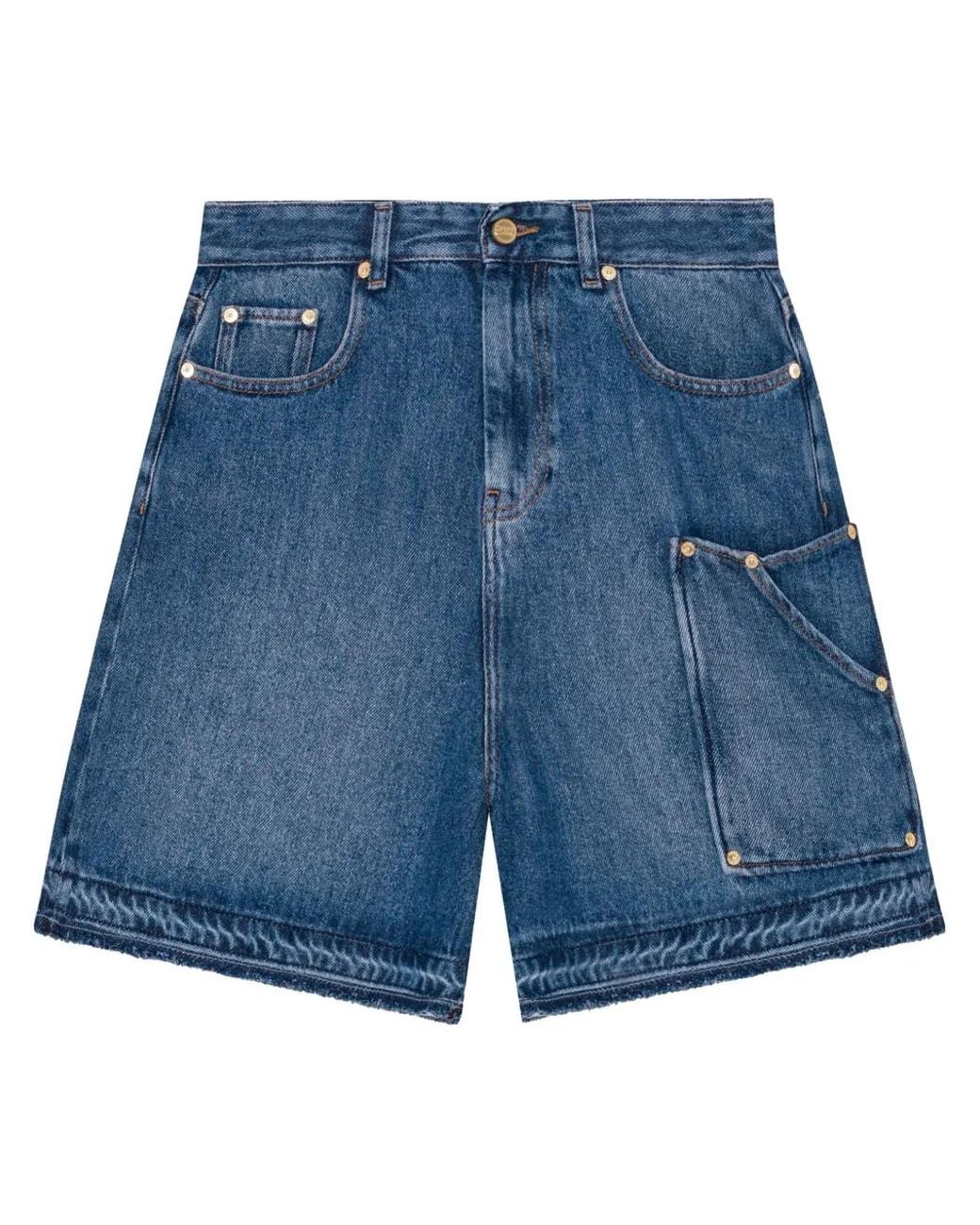Ganni Blue Denim Bermuda Shorts