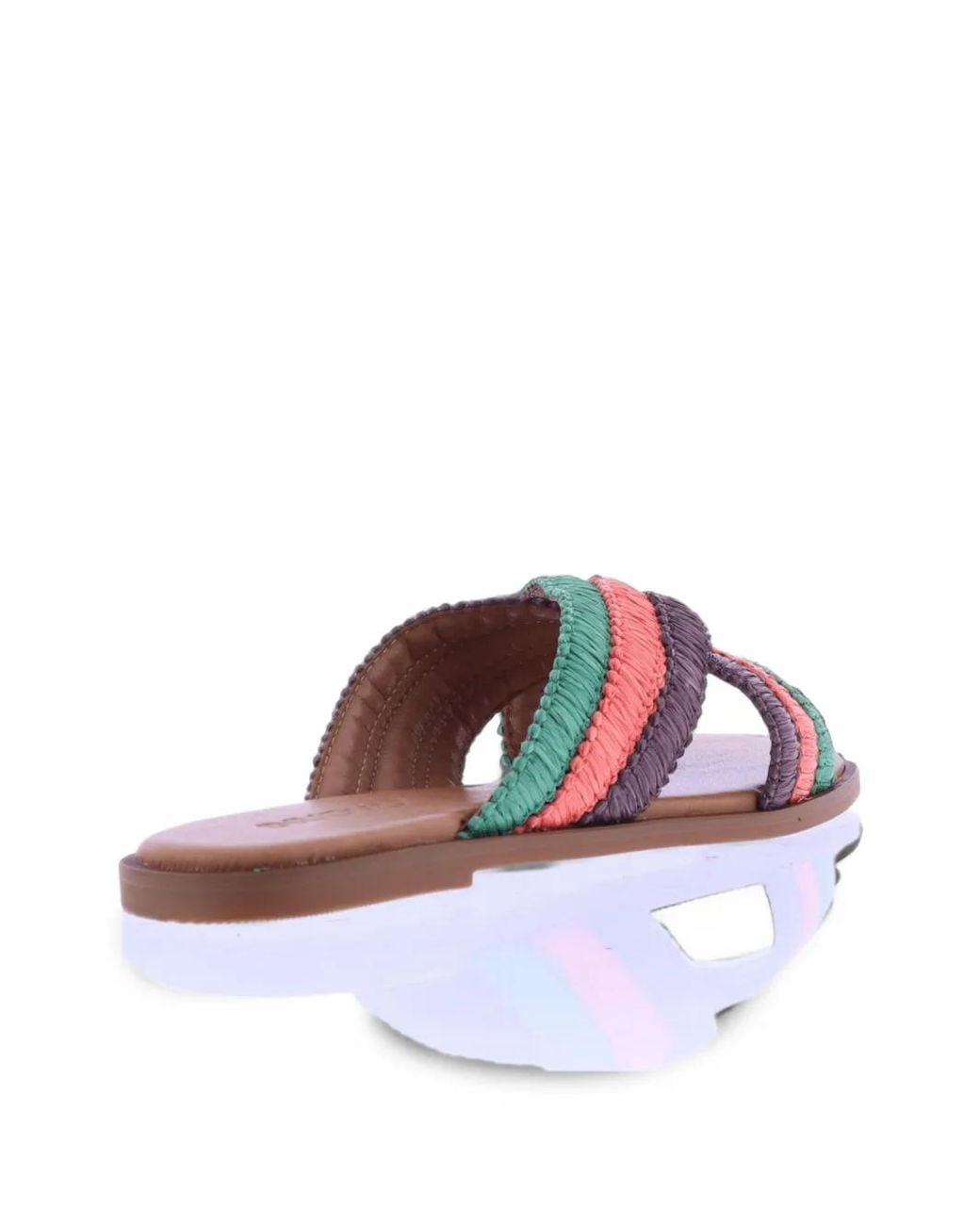 Inuovo Green Woven Crossover-Strap Sandals