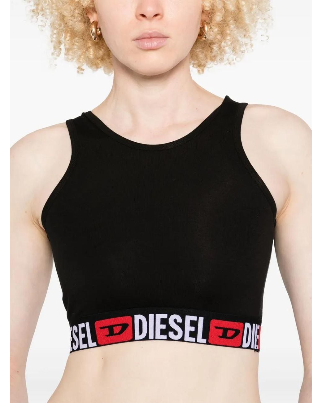 DIESEL Sandra-D-Core Cropped Top in het Black
