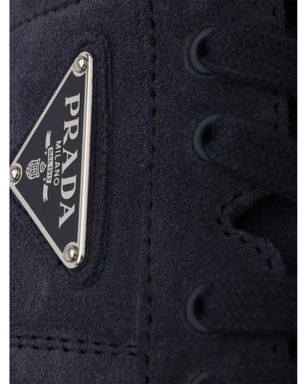 Prada Blue Downtown Suede Sneakers for men