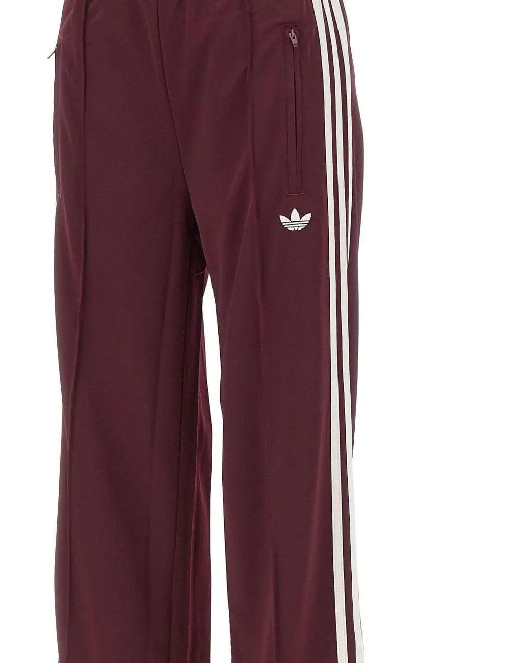 Adidas Red Firebird Side-Stripe Track Pants