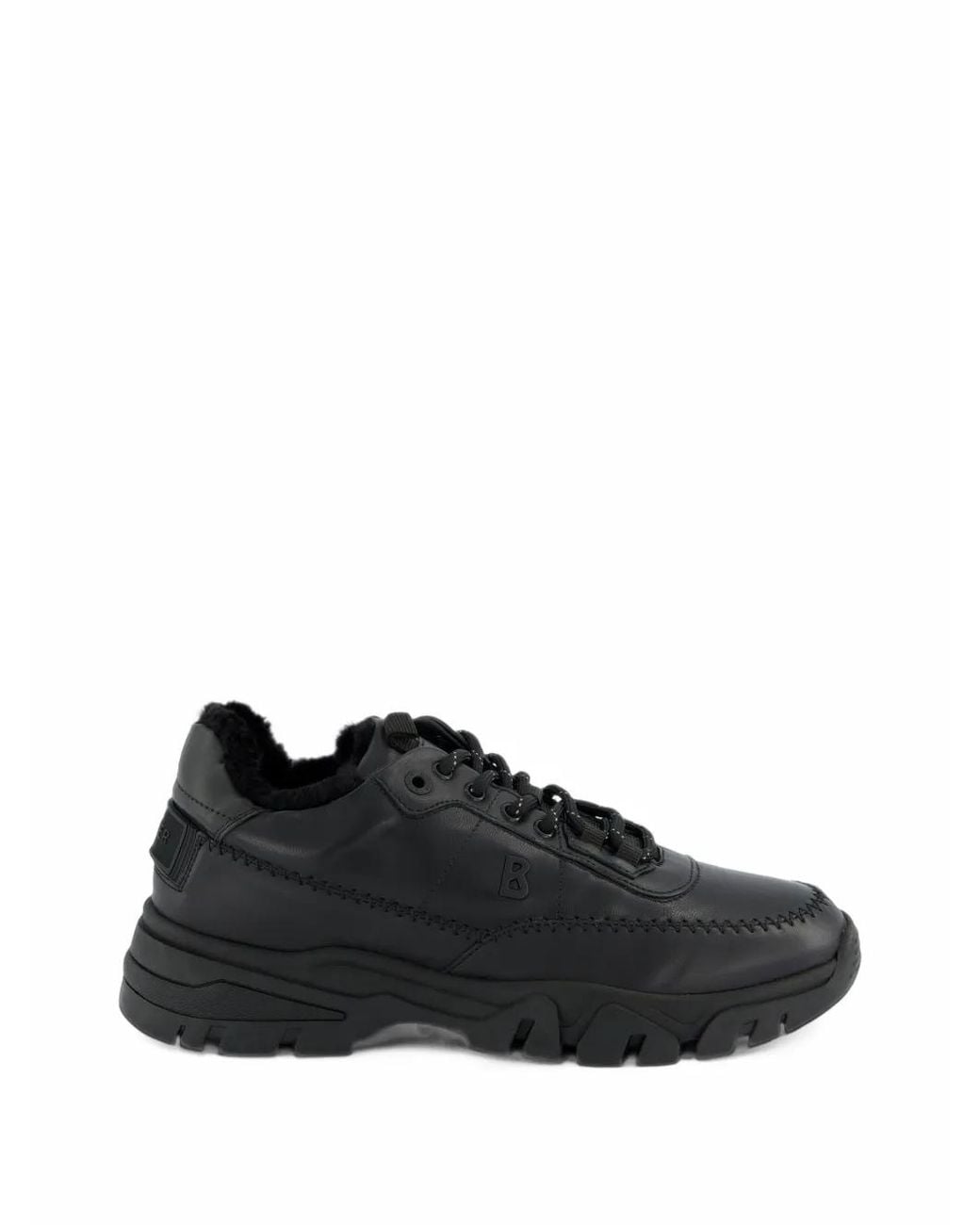 Bogner Black Shearling-Lined Whipstitch Sneakers for men