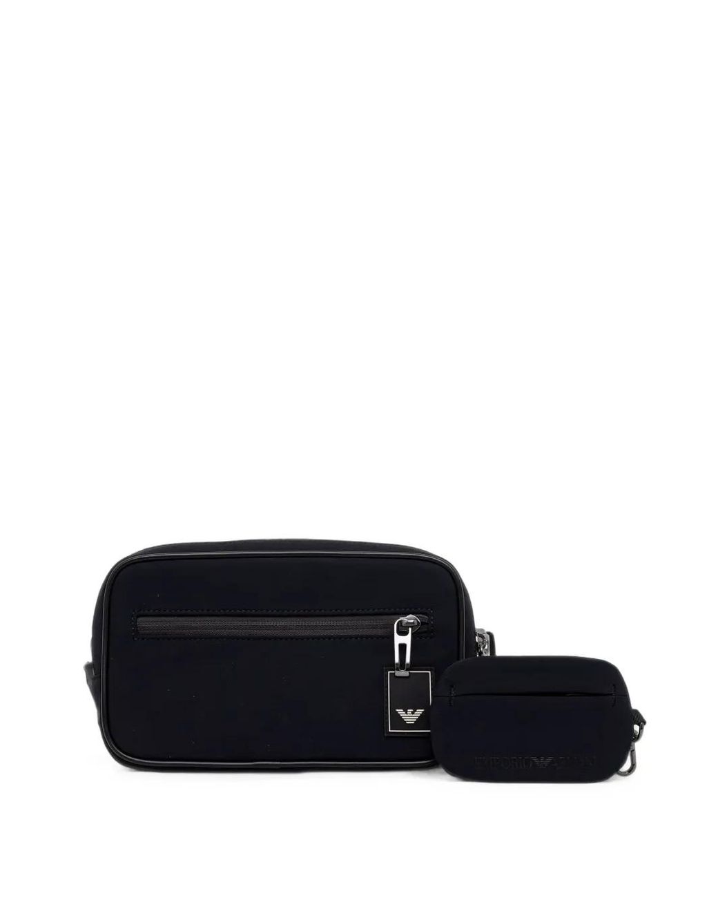 Emporio Armani Blue Logo-Patch Belt Bag for men