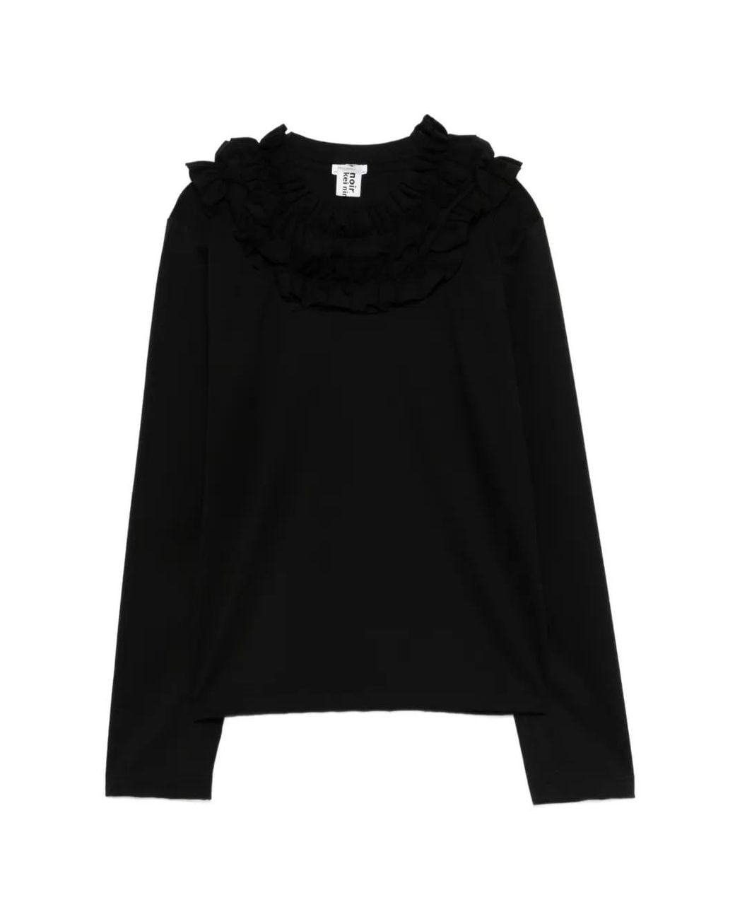 Noir Kei Ninomiya Black Ruffled-Collar T-Shirt