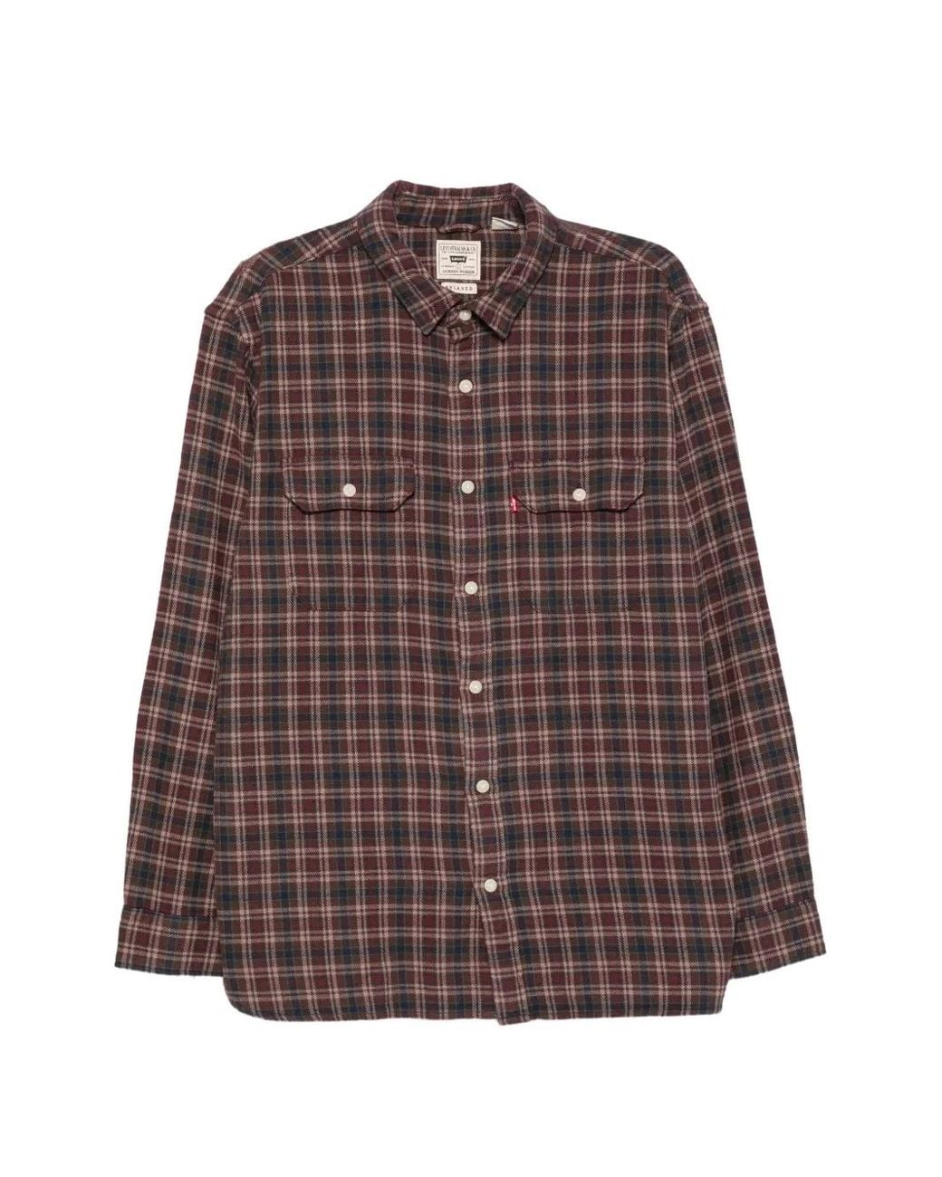 Levi's Brown Check-Pattern Flap-Pocket Shirt for men