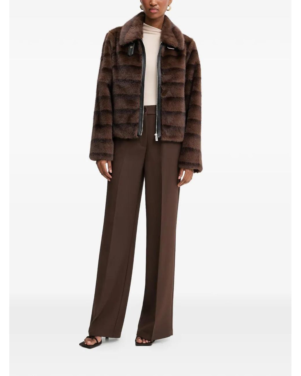 Morgan Brown Buckle Zip Jacket