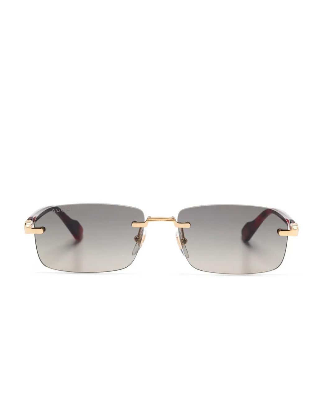 Gucci Metallic Rectangle-Frame Sunglasses for men