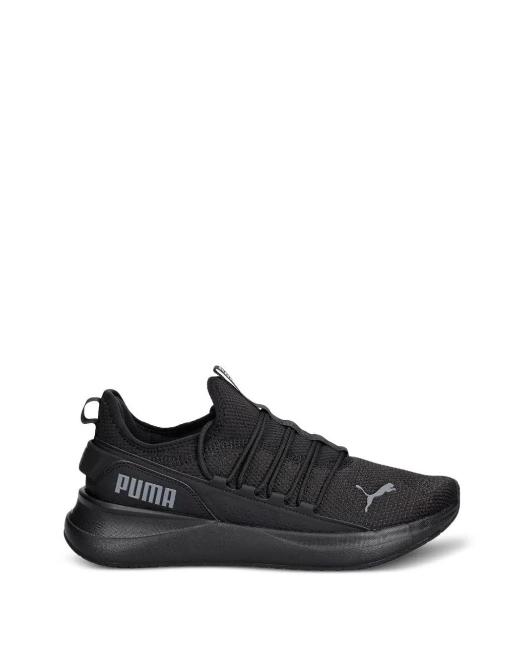 PUMA Black Softride Carson 2 Pulse Logo-Print Sneakers for men