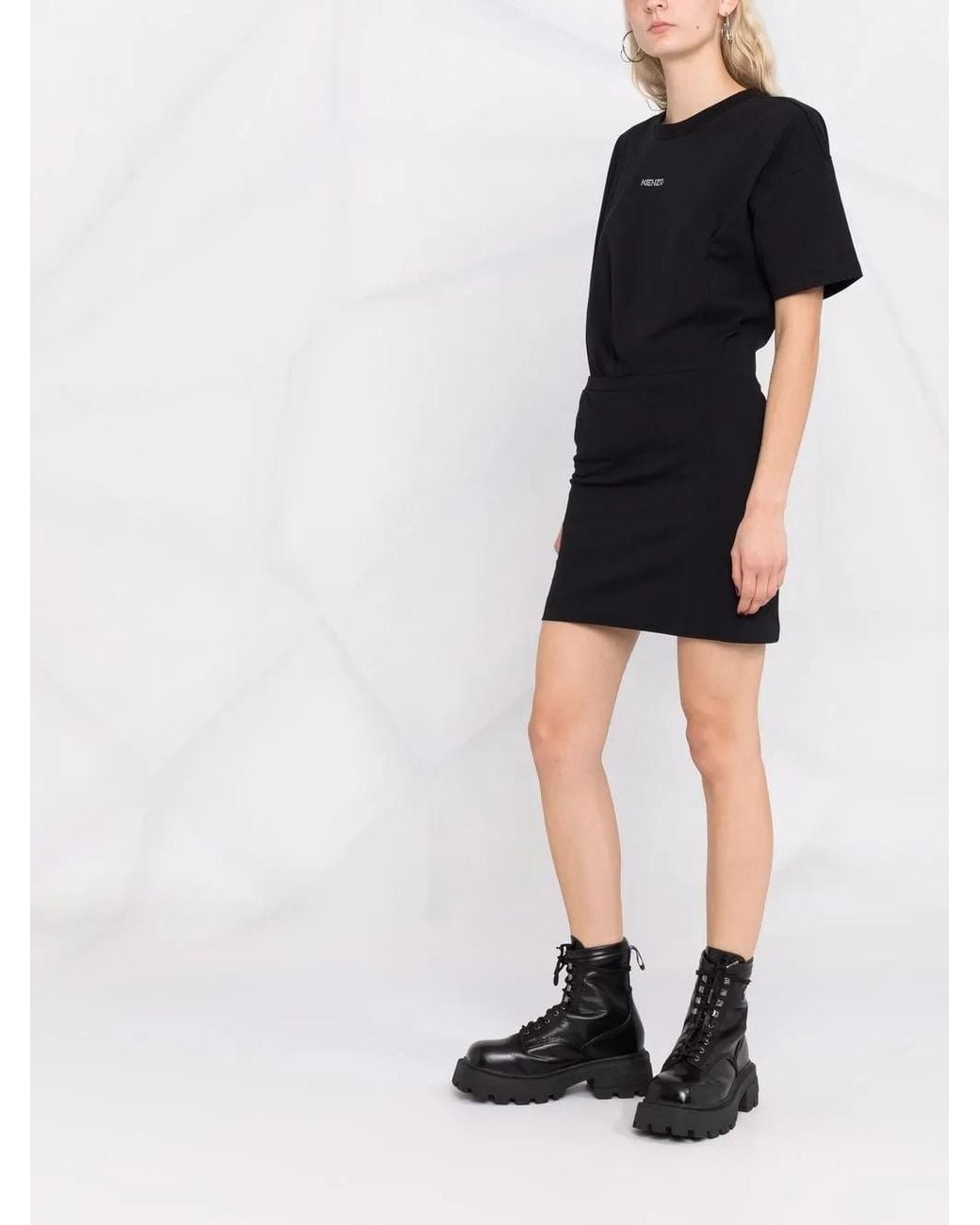 KENZO Black Logo-Printed T-Shirt Dress