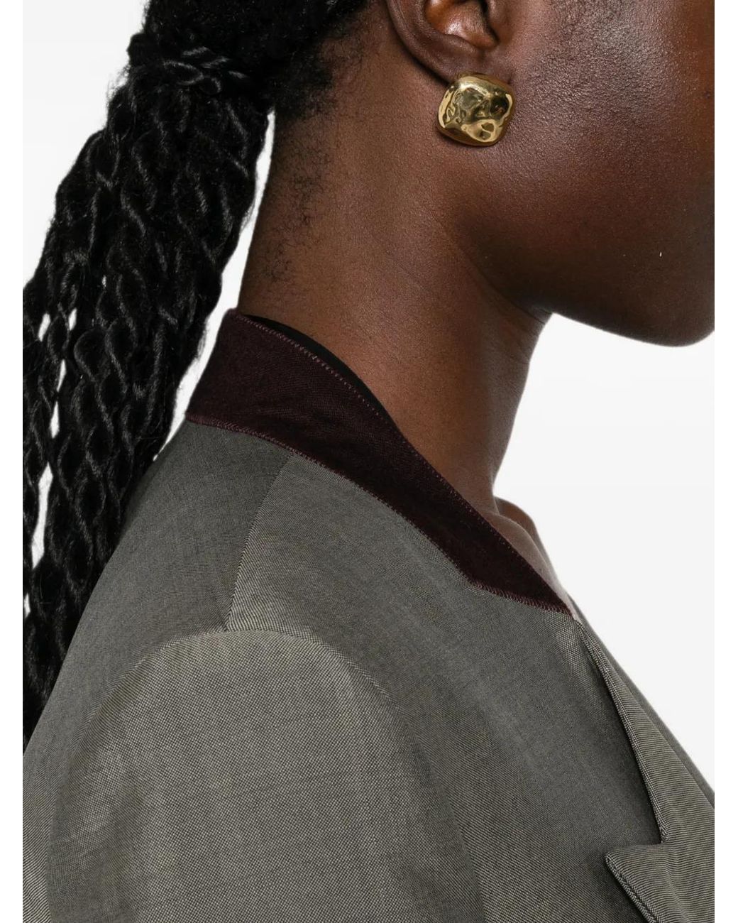 Victoria Beckham Gray Blazer Beatrice À Boutonnière Croisée