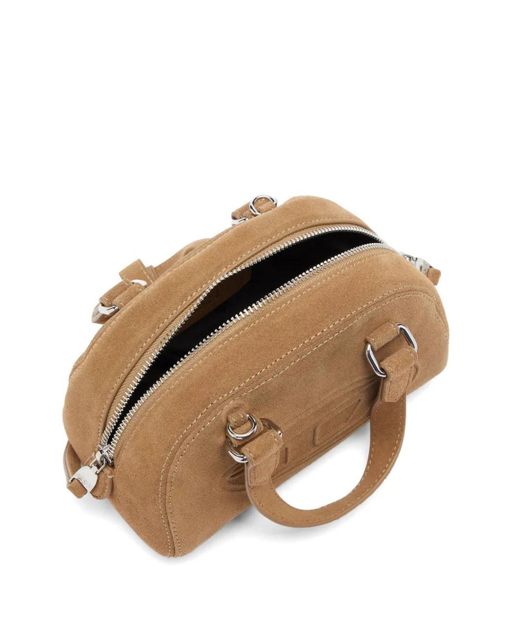 DIESEL Brown 1Dr Dome-Suede Small Bowling Bag