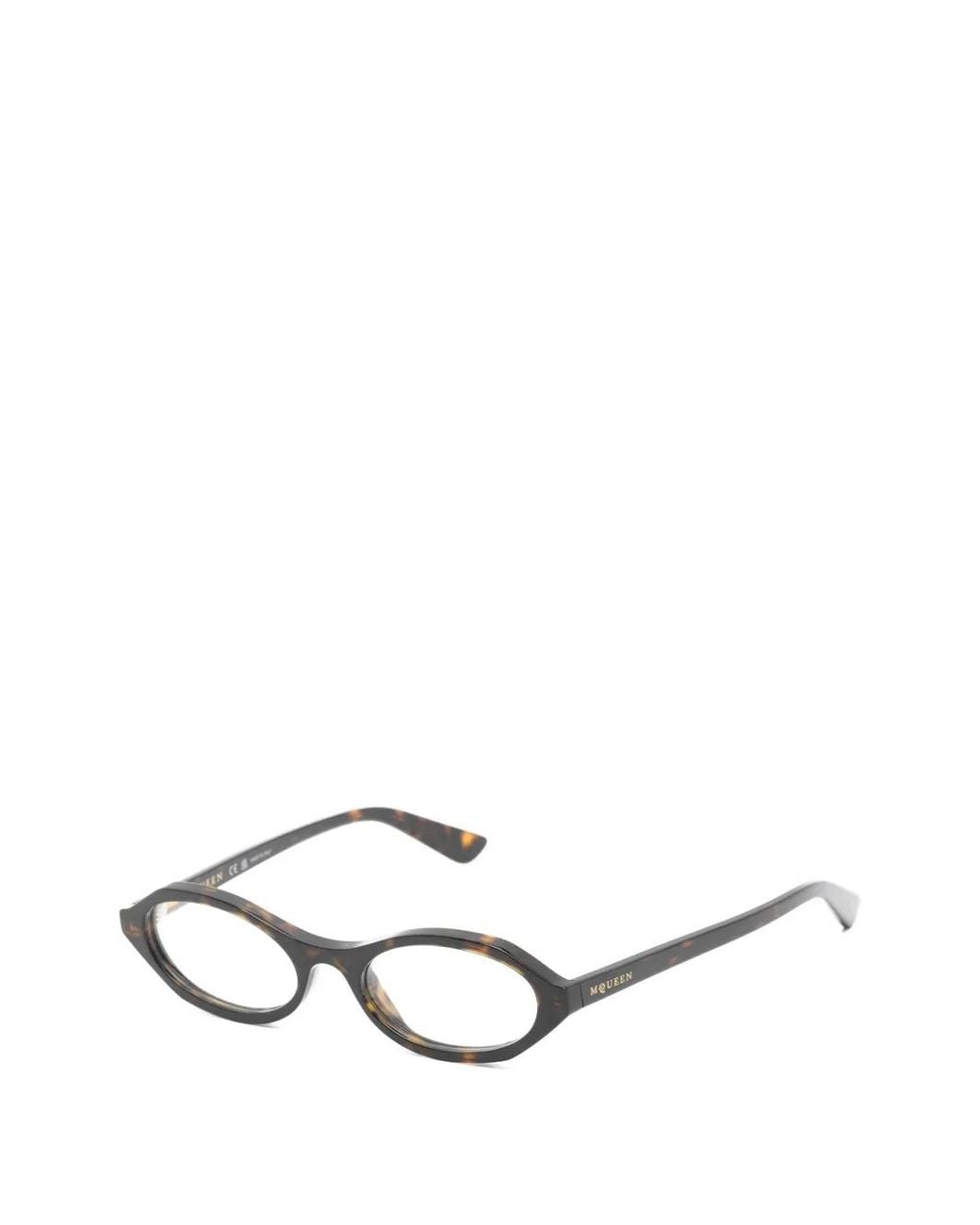 McQueen White Oval-Frame Glasses