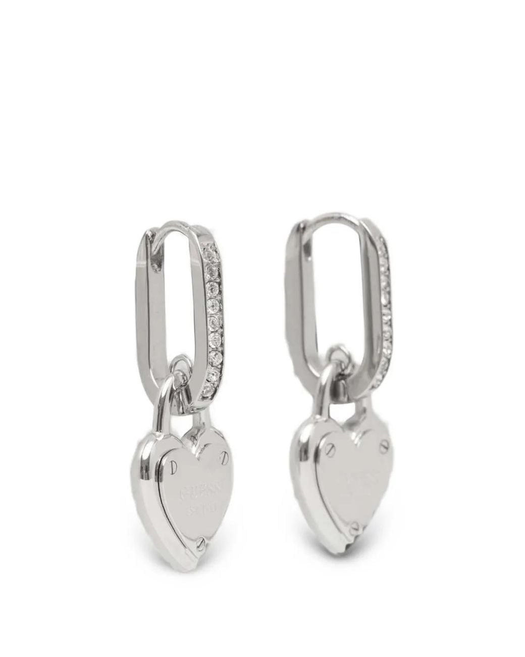 Guess White Ohrringe Mit Herzform