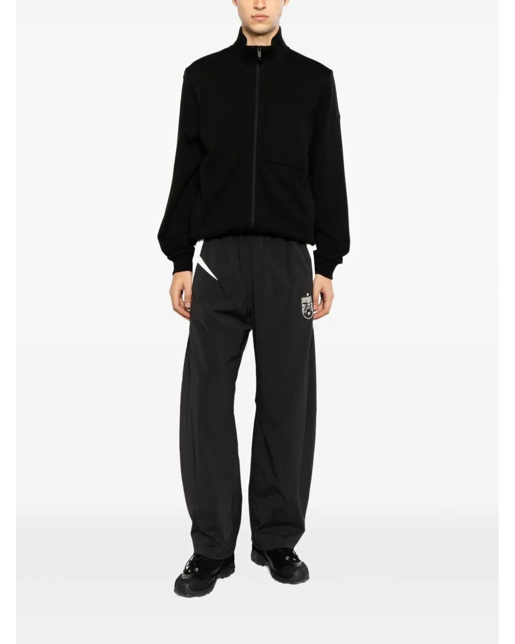 Moncler Black Logo-Embroidered Jacket for men