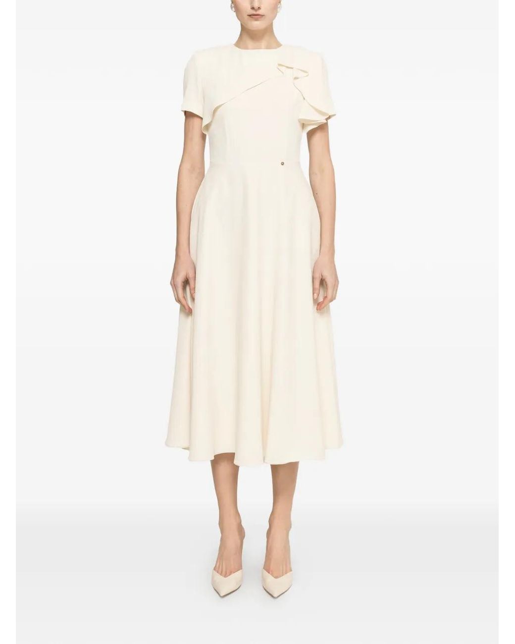 Nissa Natural A-Line Midi Dress