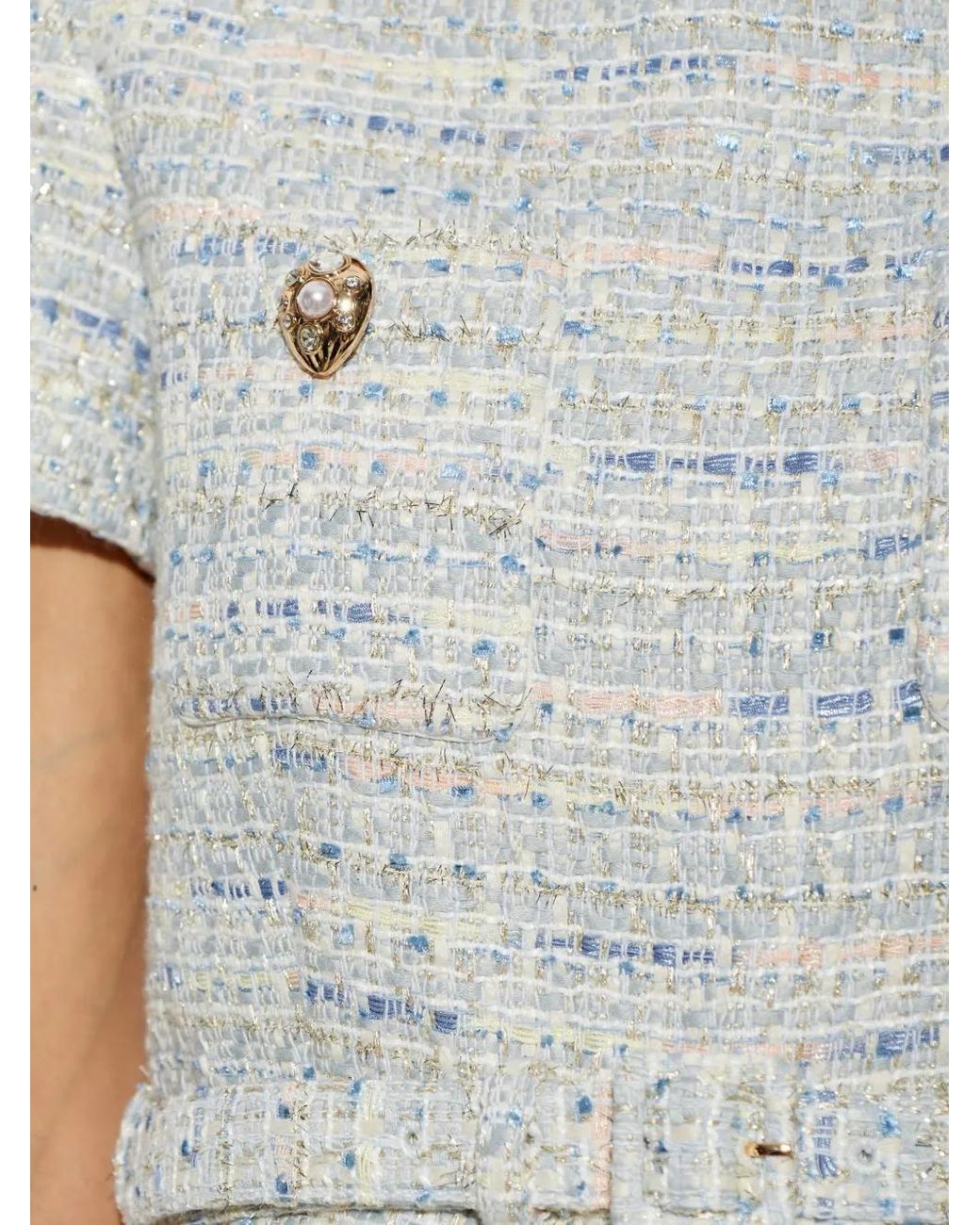 Self-Portrait White Boucle Chiffon Midi Dress
