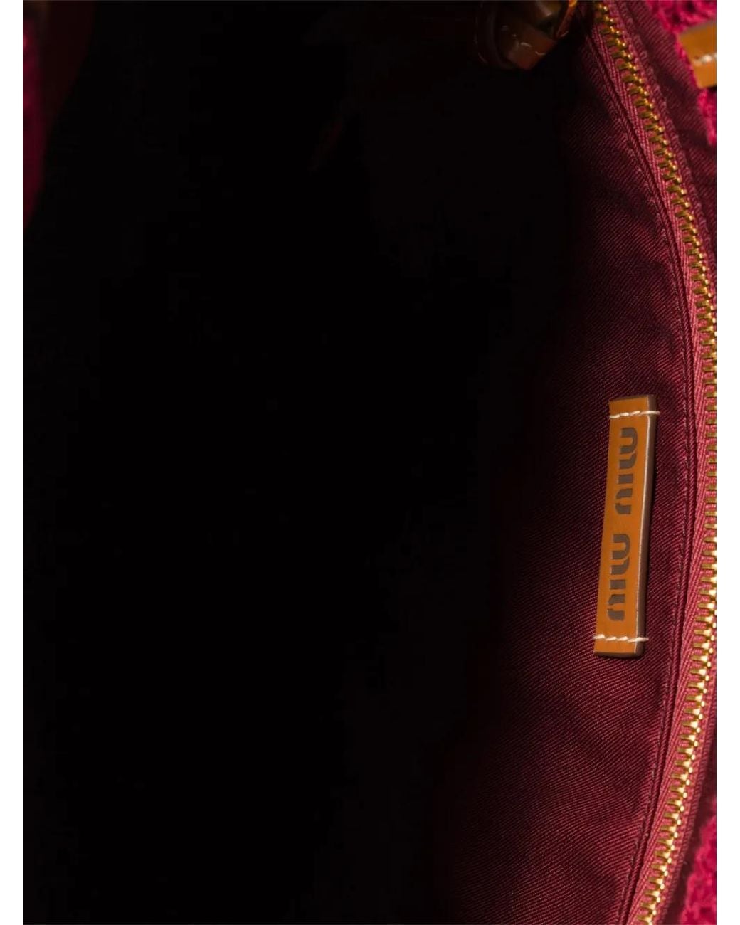 Miu Miu Red Raffia-Effect Woven Tote Bag