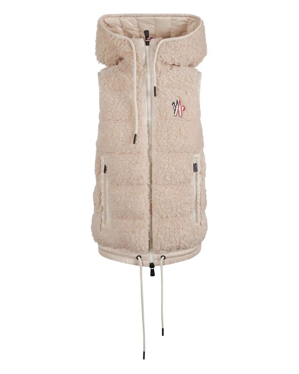 Moncler Natural Teddy Hooded Zip Jacket