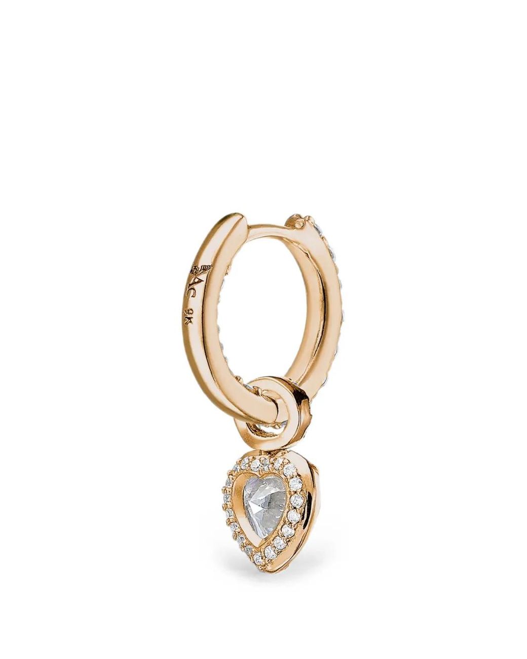 Anabela Chan White Petite Heart Lab-Grown Diamond Earrings