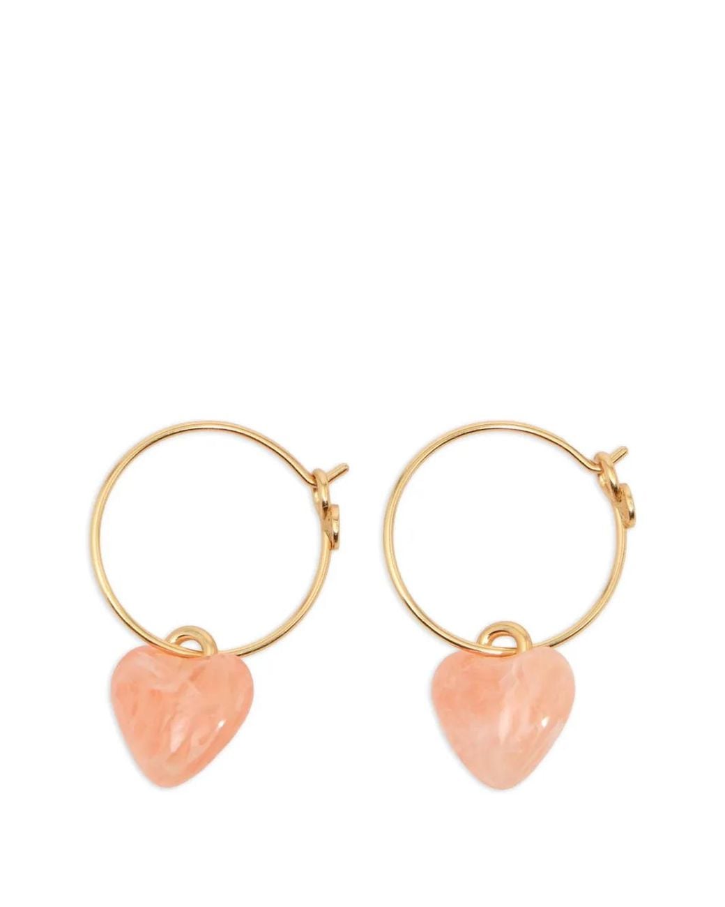Bimba Y Lola White Resin Heart Hoop Earrings