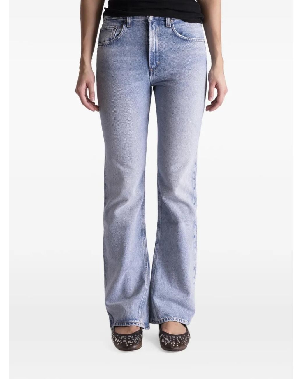 Agolde Blue Kick Boot Mid-Rise Jeans