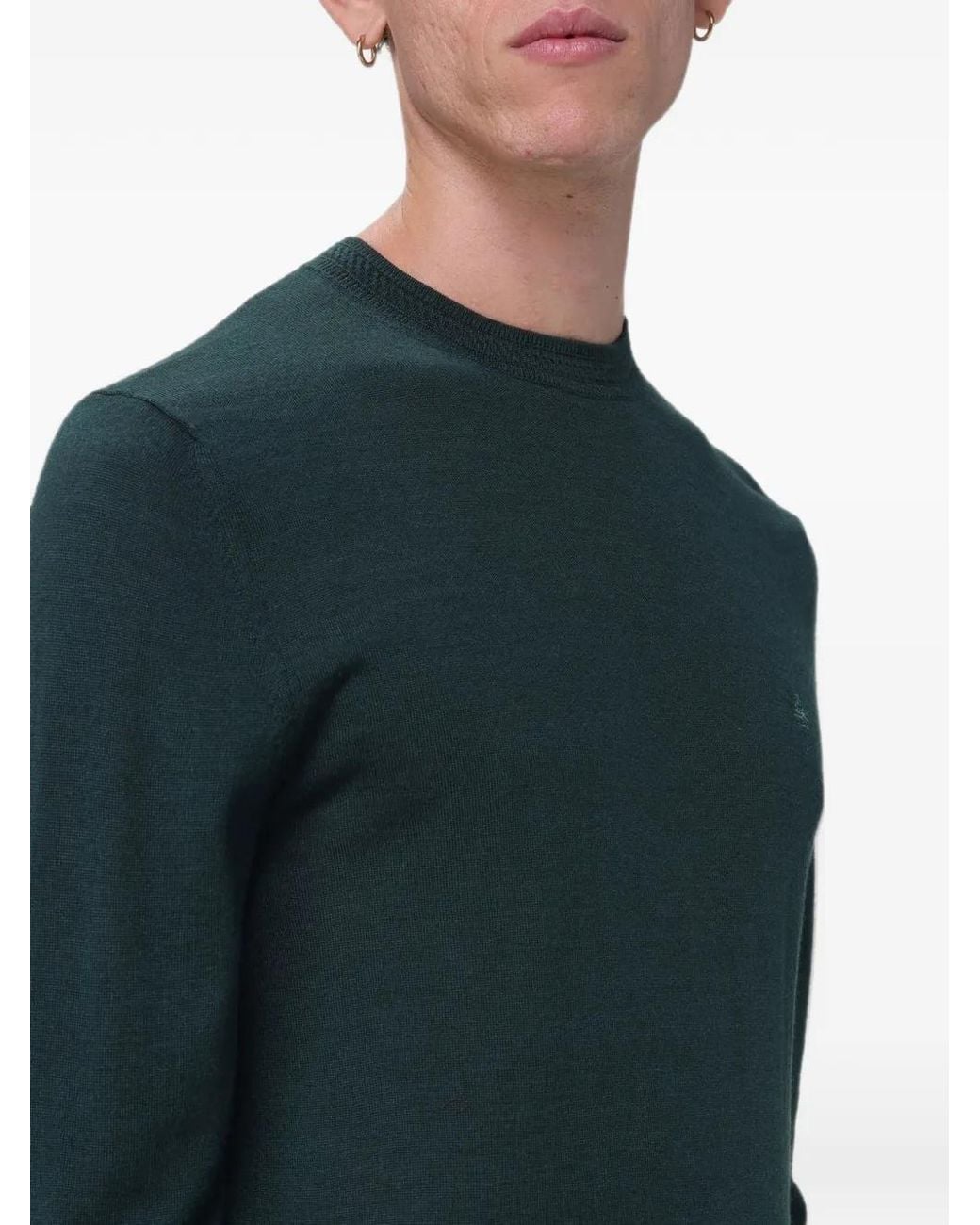 Etro Blue Embroidered Logo Sweater for men