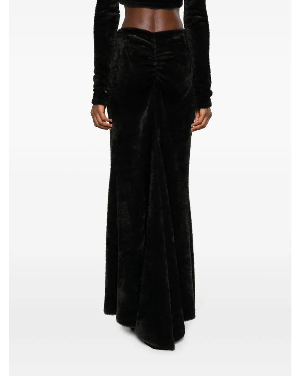 ANDAMANE Black Mermaid Maxi Skirt