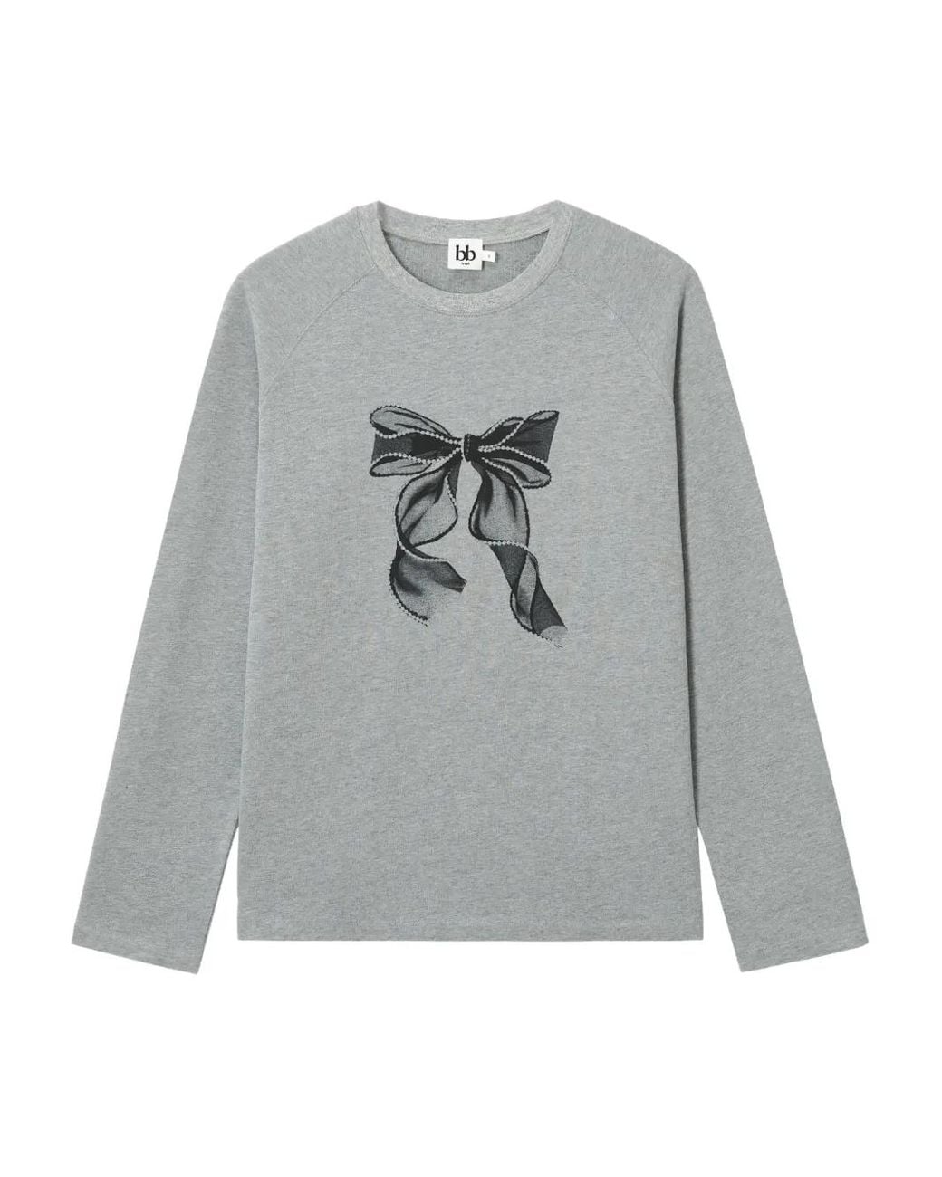 B+ AB Gray Bow-Print Sweatshirt