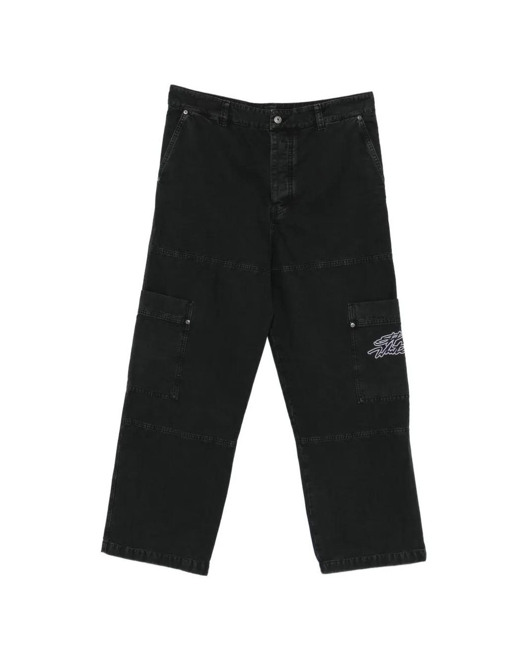 Off-White c/o Virgil Abloh Black Script Garment-Dyed Cargo Pants for men