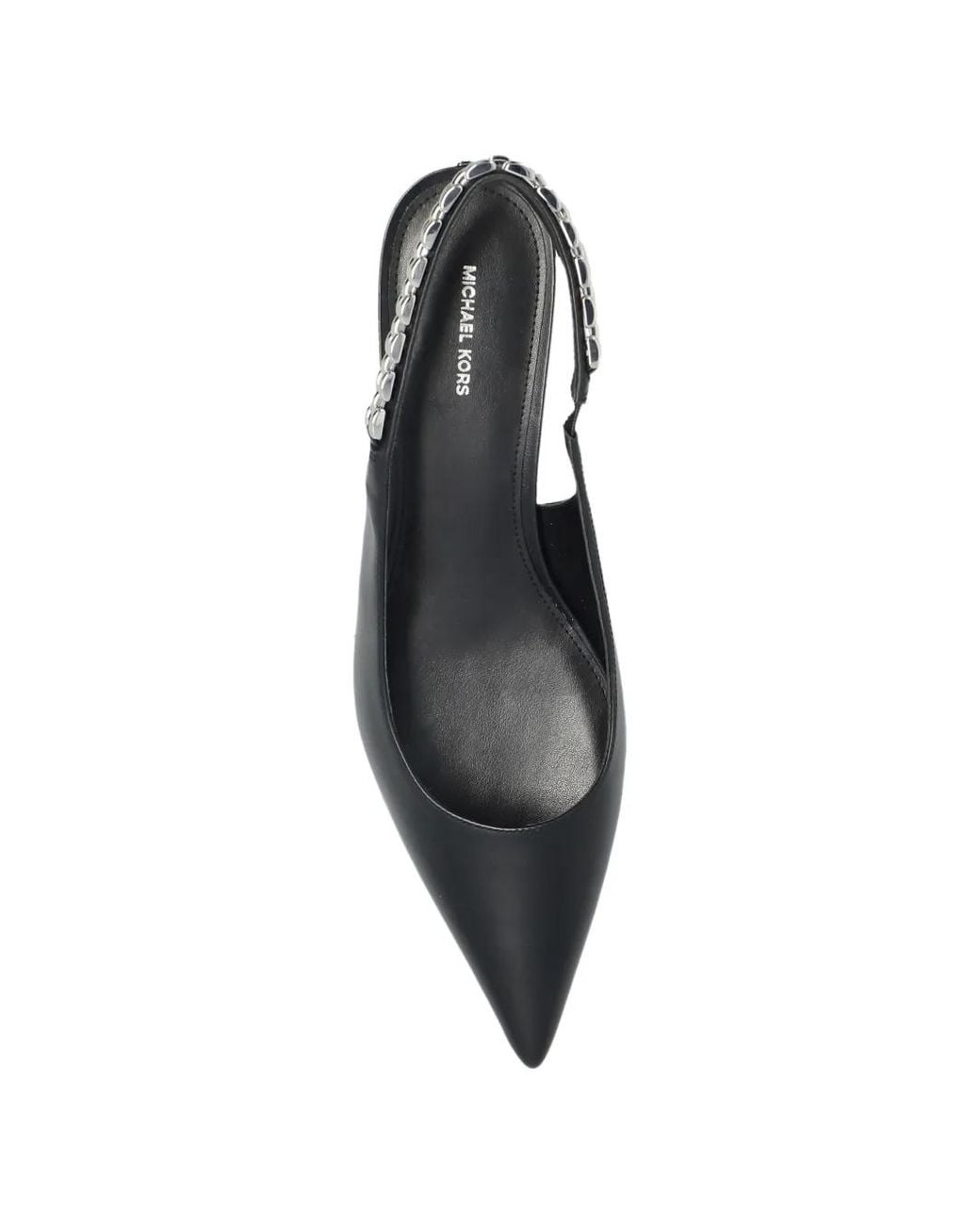 MICHAEL Michael Kors Black Chain-Detail Pointed Leather Pumps