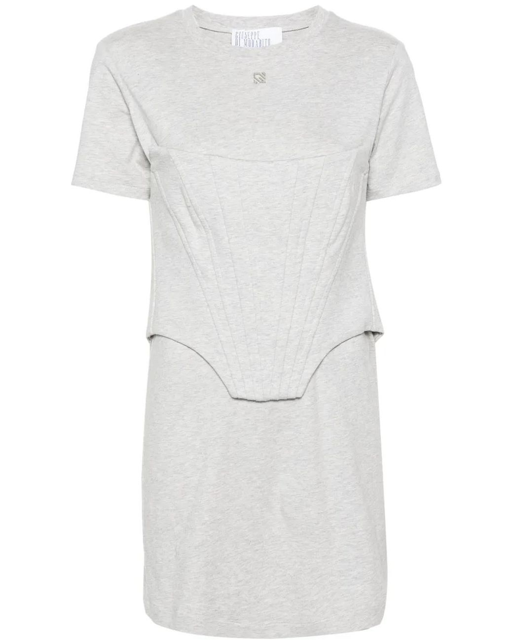 GIUSEPPE DI MORABITO White Corset-Detail Cotton Dress
