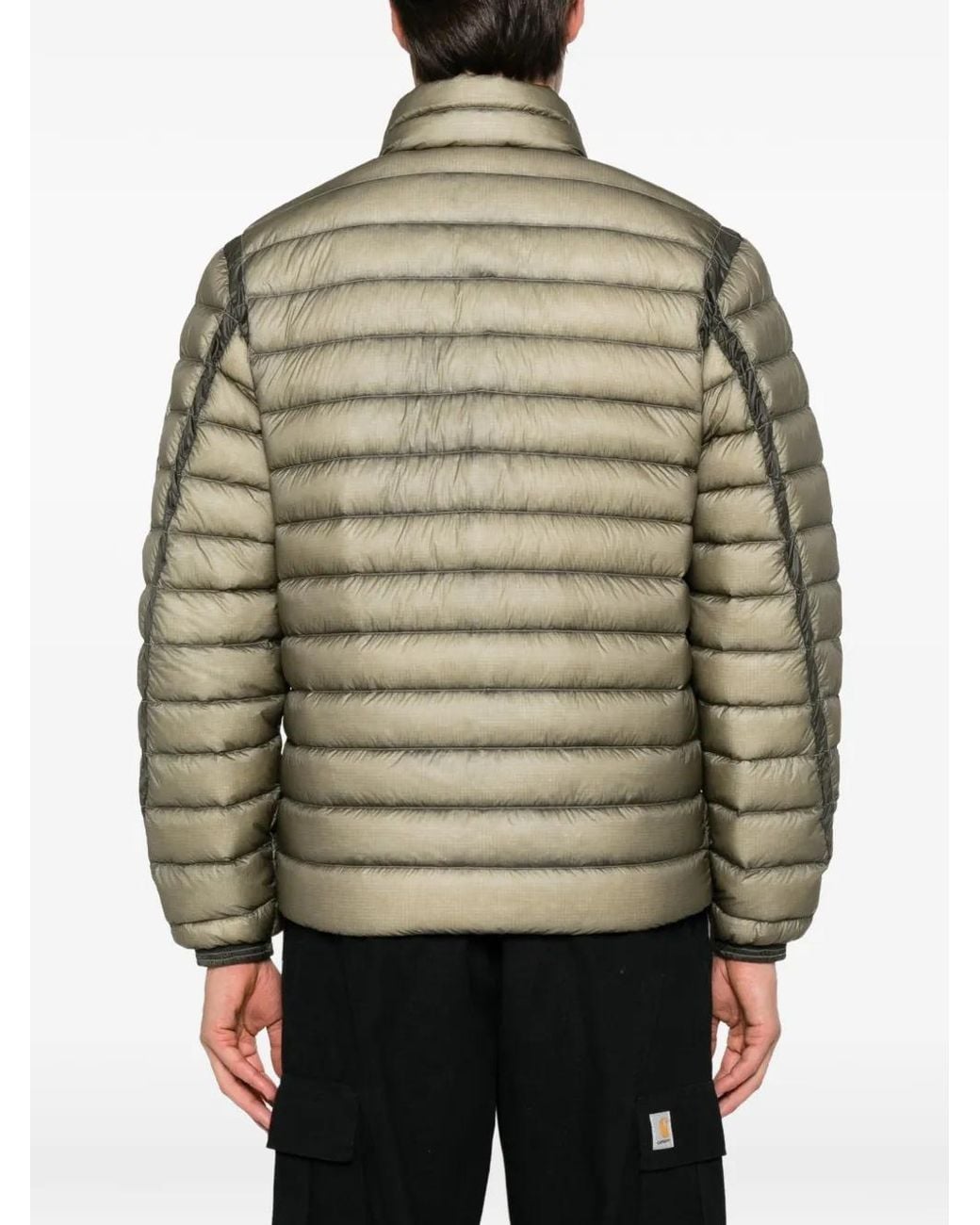 C P Company Green Quilted Lens-Detail Jacket for men