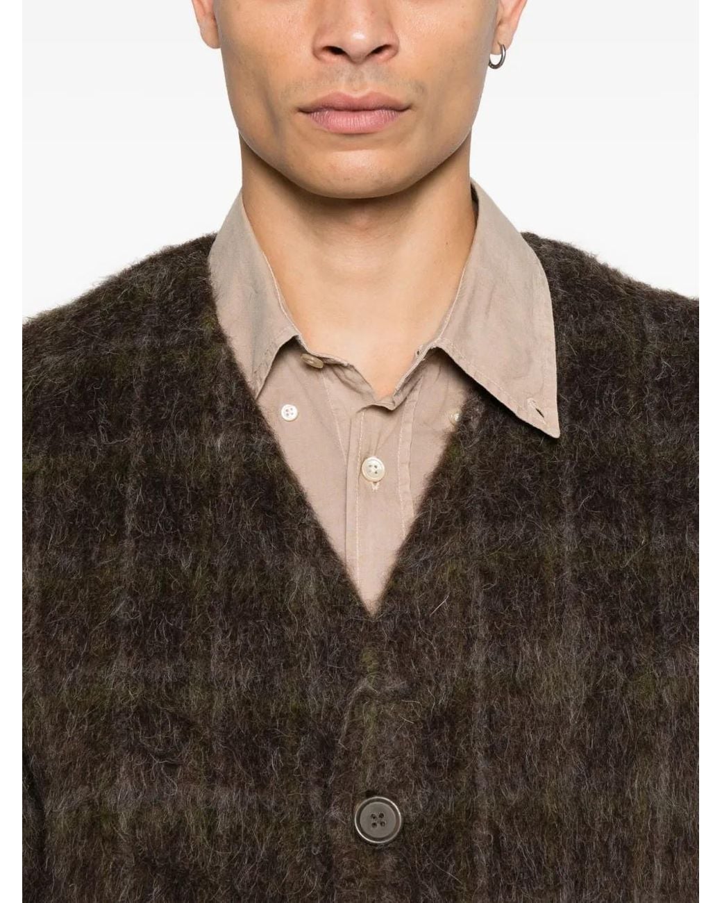 Our Legacy Brown Checked Cardigan for men