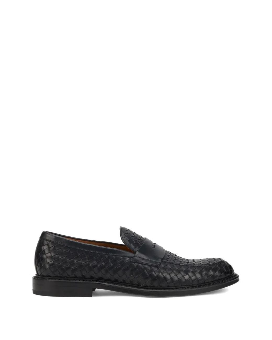 Doucal's Black Woven Penny Loafers for men