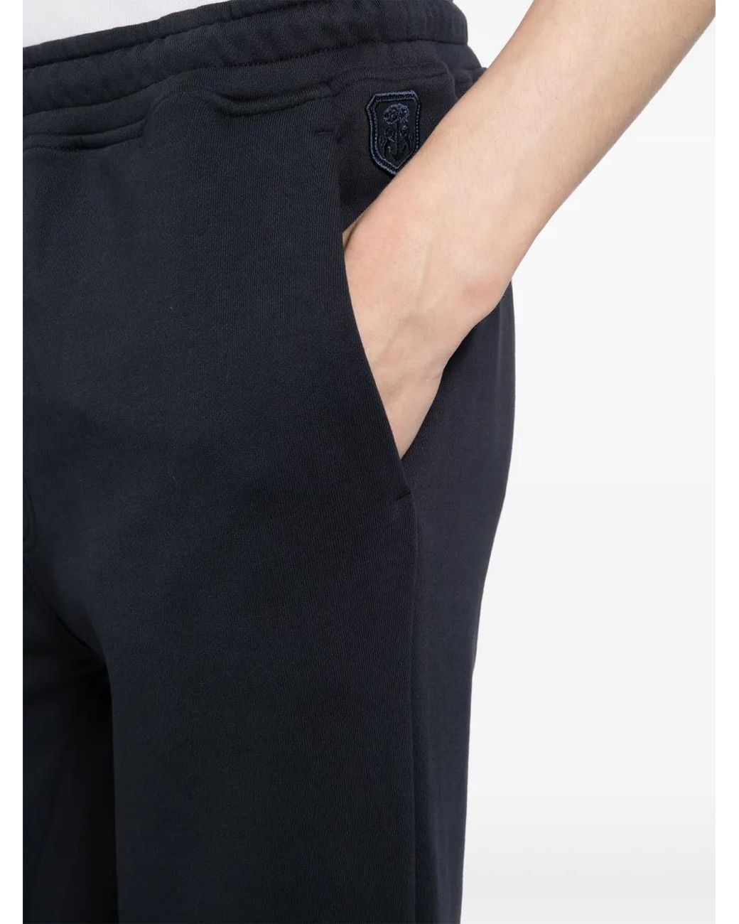 Corneliani Blue Straight-Leg Cotton Track Pants for men