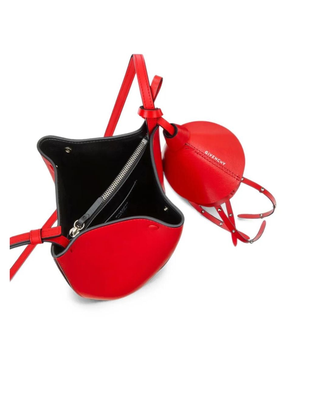 Givenchy Red Nano Snap Beuteltasche Aus Strukturiertem Leder