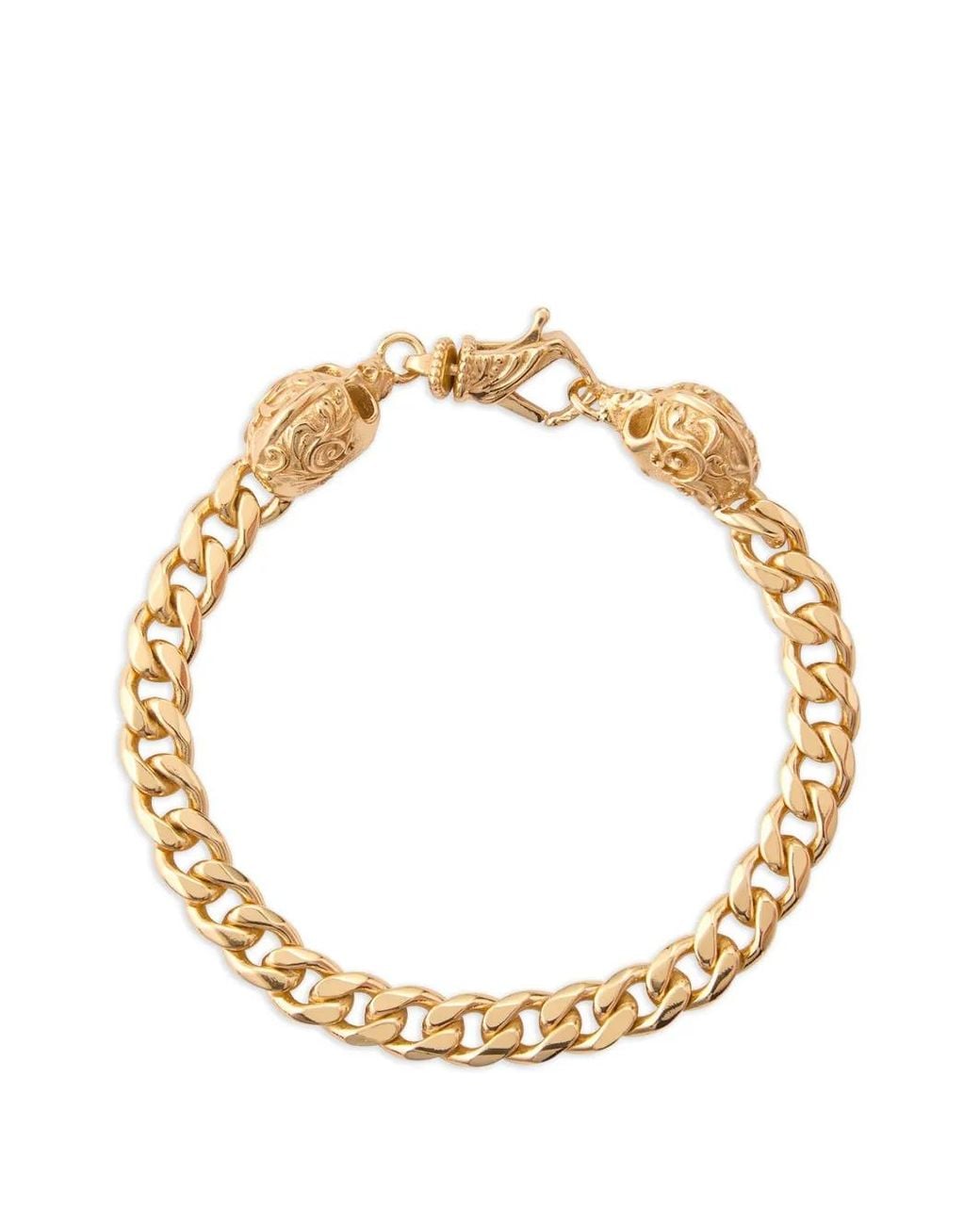 Emanuele Bicocchi Metallic Skull-Detail Chain Bracelet