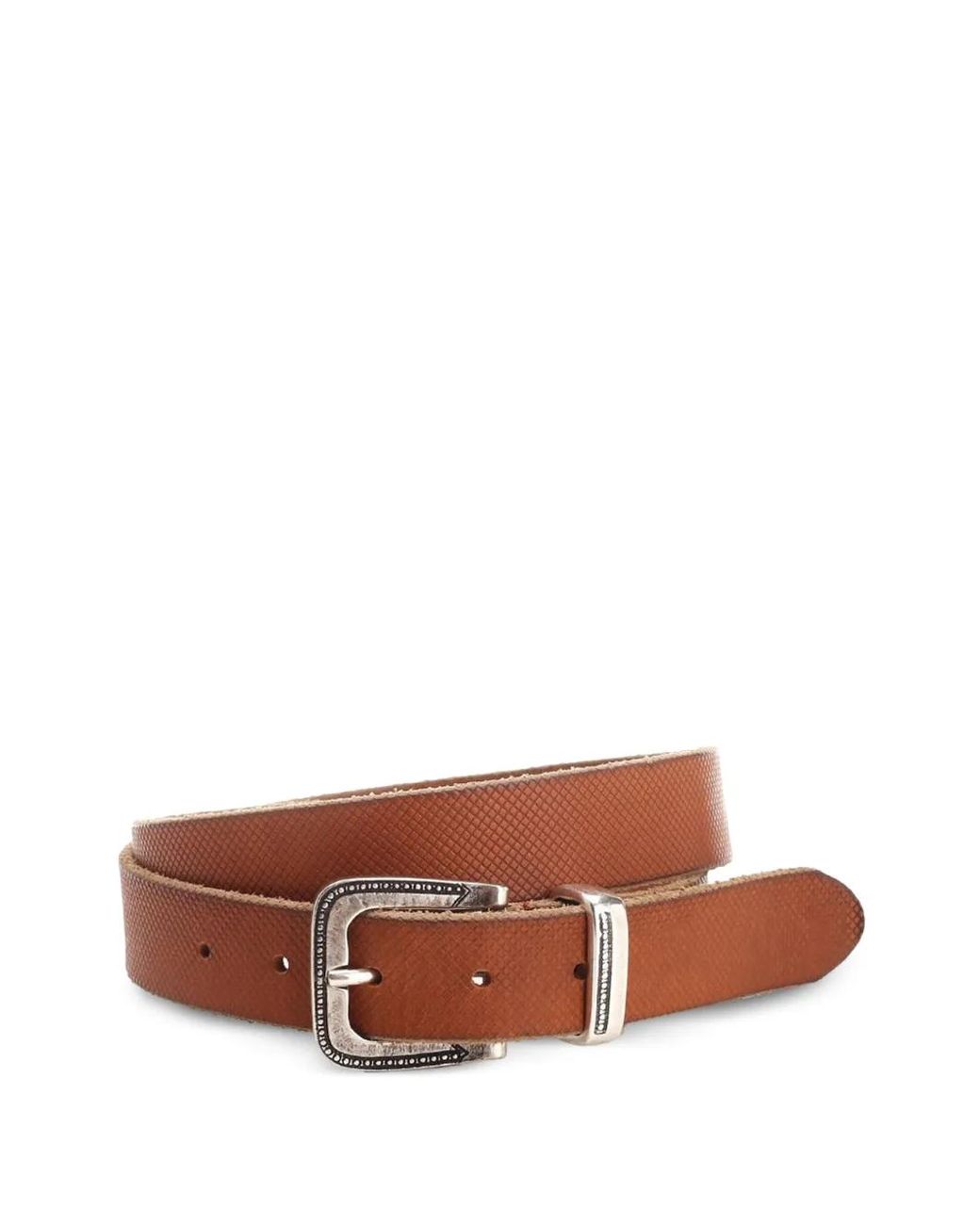 Al Duca D'aosta Brown Textured-Finish Buckle-Fastening Belt for men