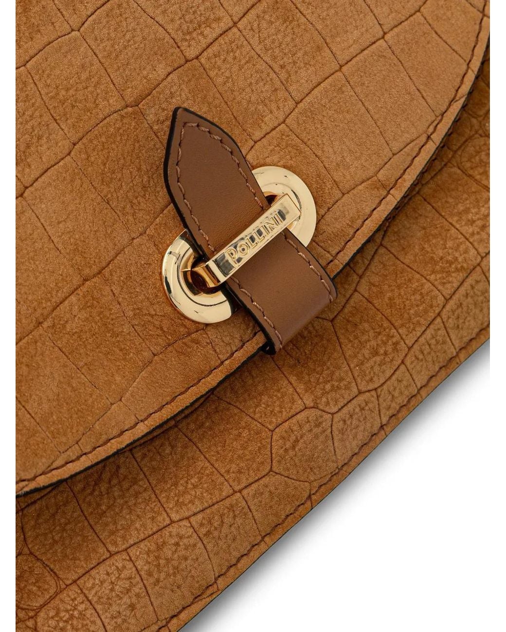 Pollini Natural Sac À Bandoulière À Effet Peau De Crocodile