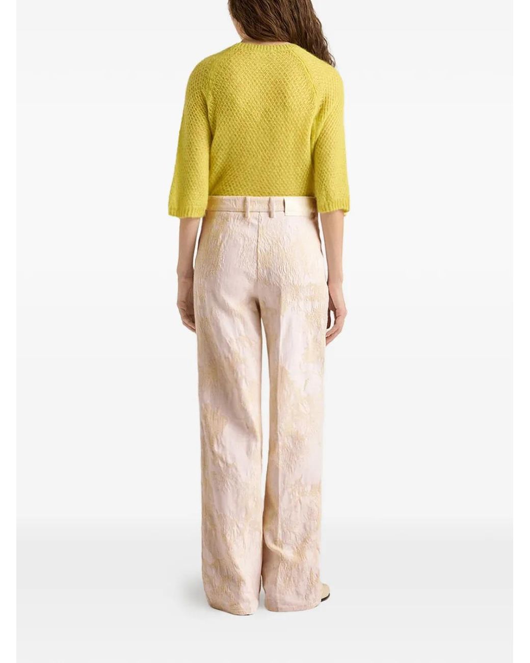 Momoní White Milton Jacquard Denim Trousers