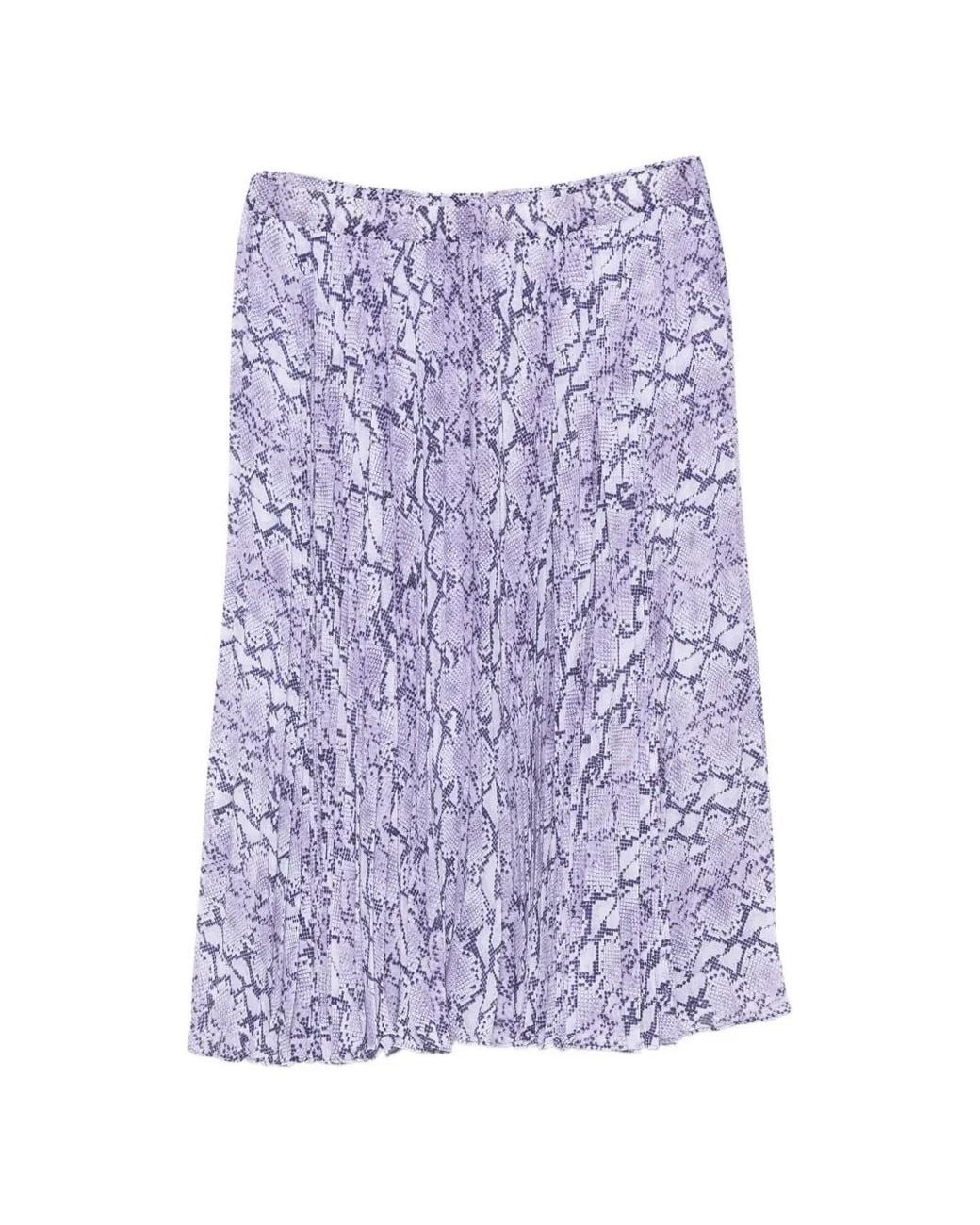 Michael Kors Purple Snake-Print Midi Skirt