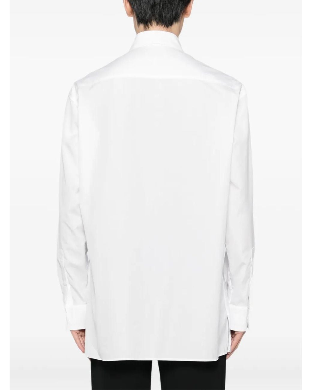Yohji Yamamoto White 100/2 Broad Switching Shirt for men