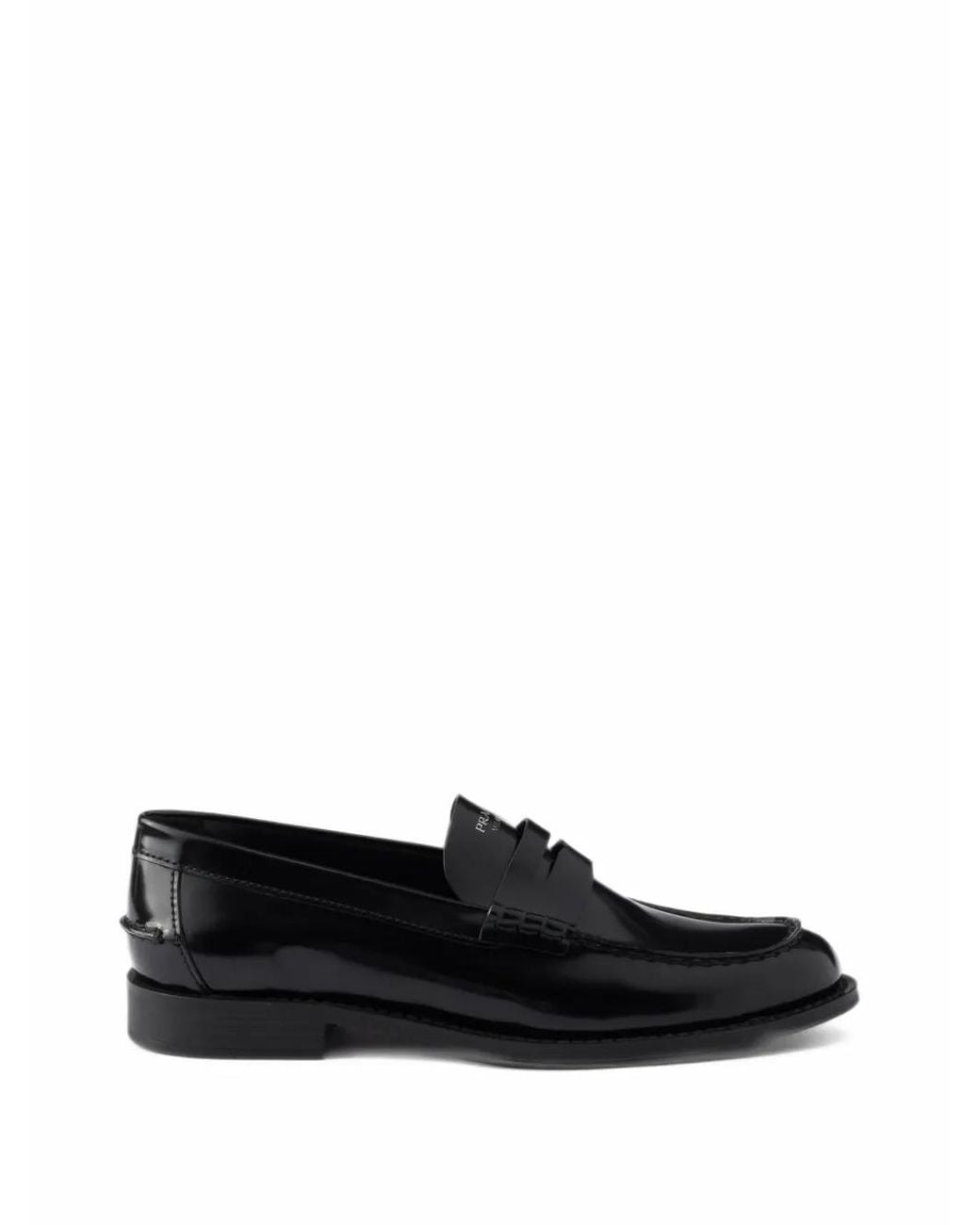 Prada Black Brushed Leather Loafers