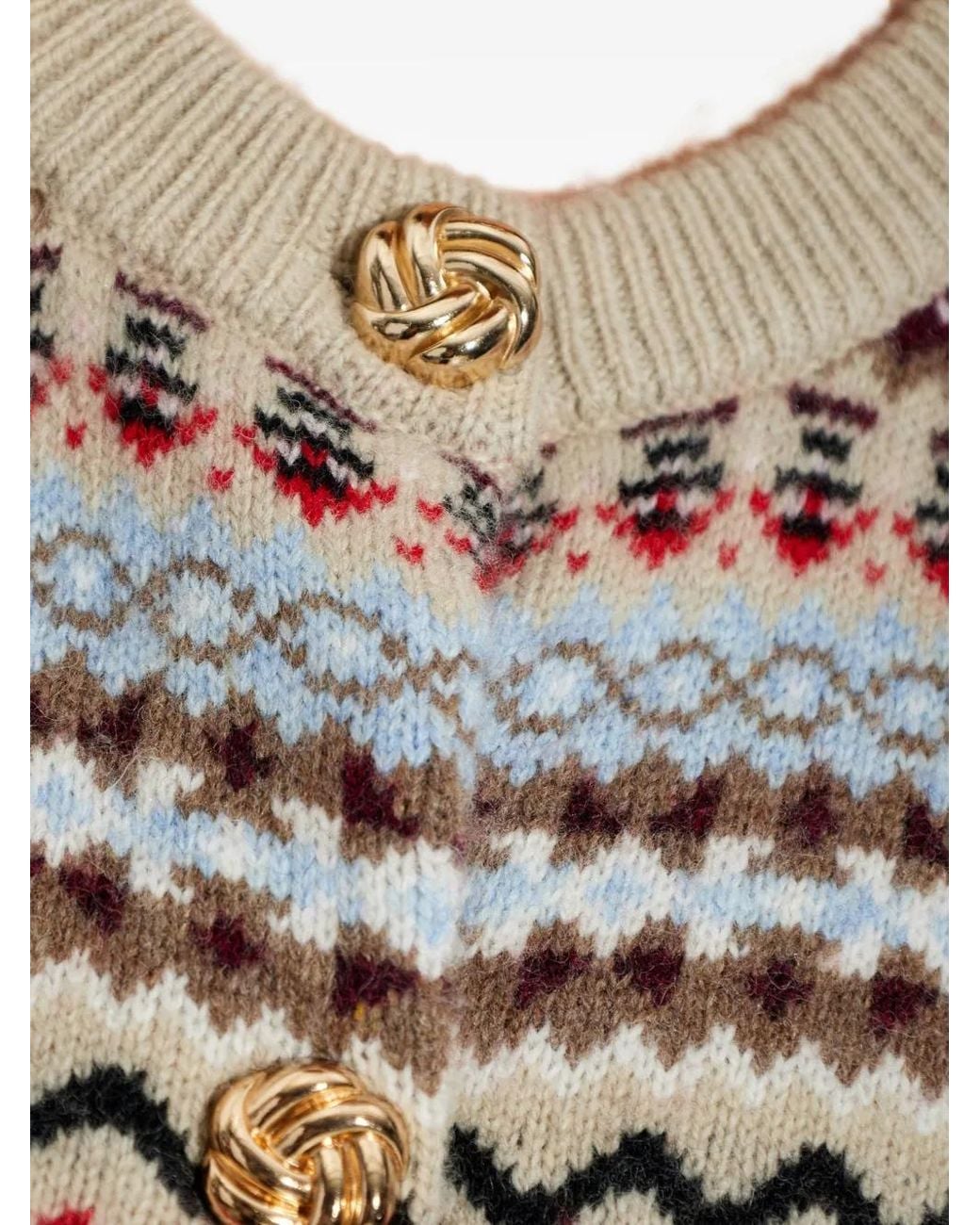 Munthe Gray Fair Isle Short-Sleeve Cardigan