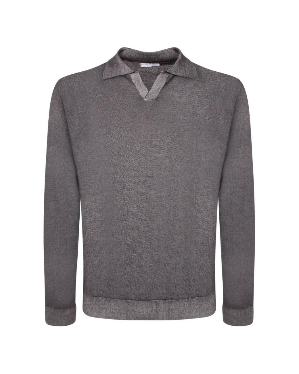 Daniele Fiesoli Gray Spread-Collar Sweater for men
