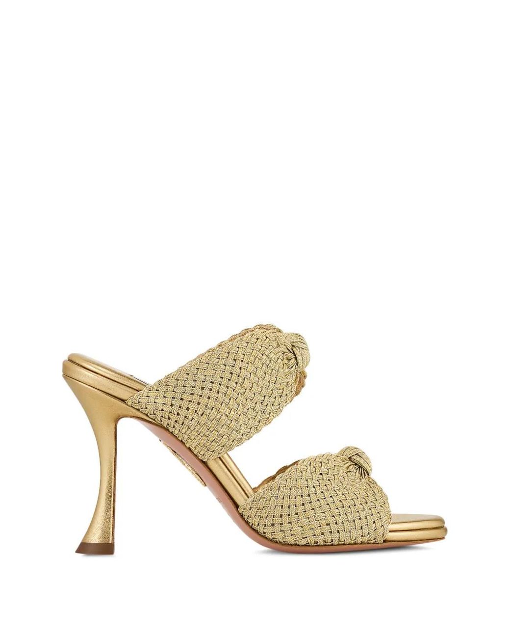 Aquazzura Metallic Sandales À Détail Noué