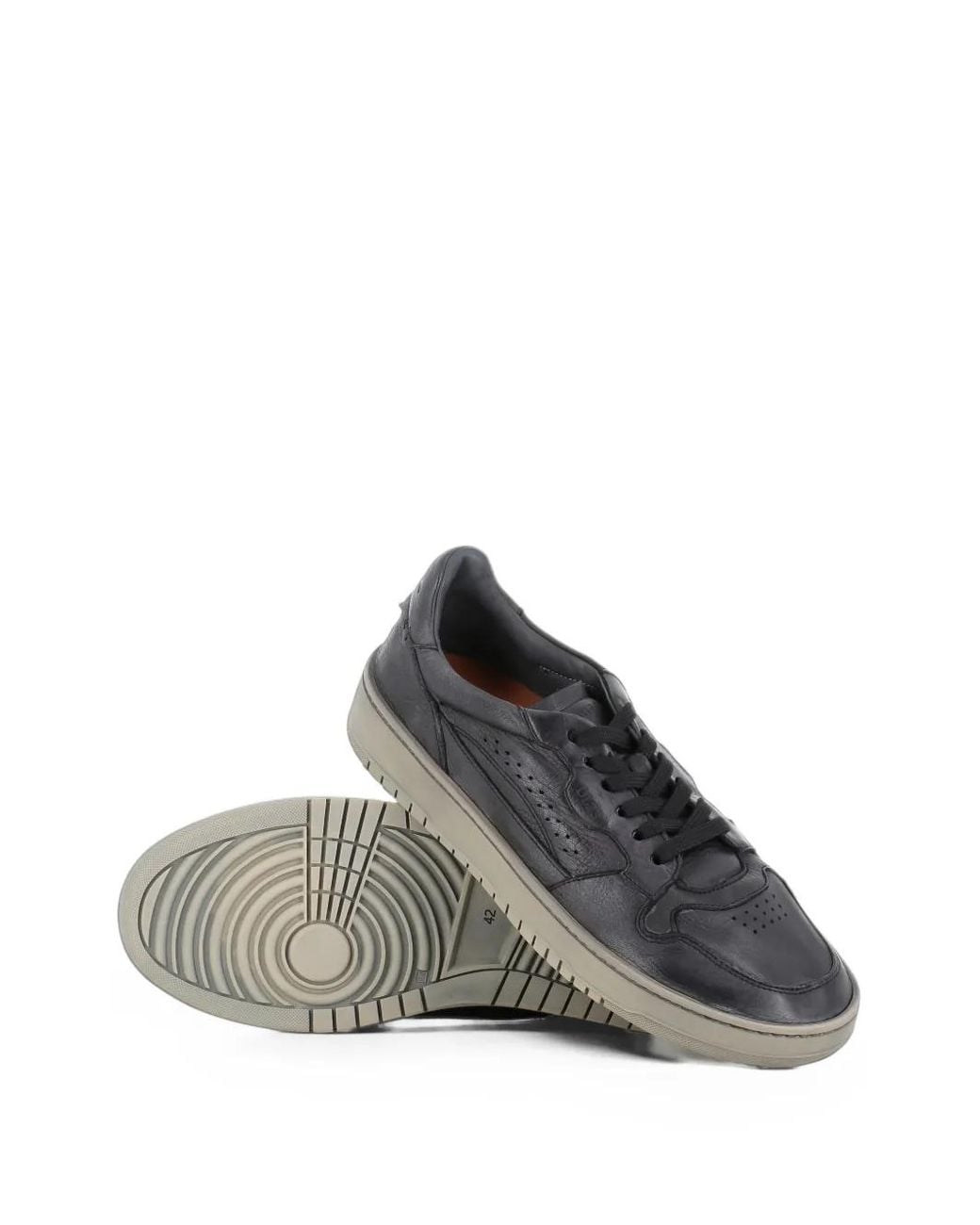 LEMARGO Gray Perforated Panelled Sneakers for men